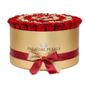 Red & 24K Gold Preserved Roses in Deluxe Round Gift Box