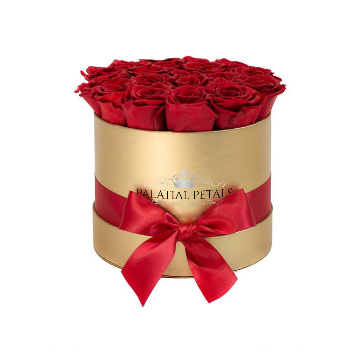 Red Preserved Roses in Round Gift Box