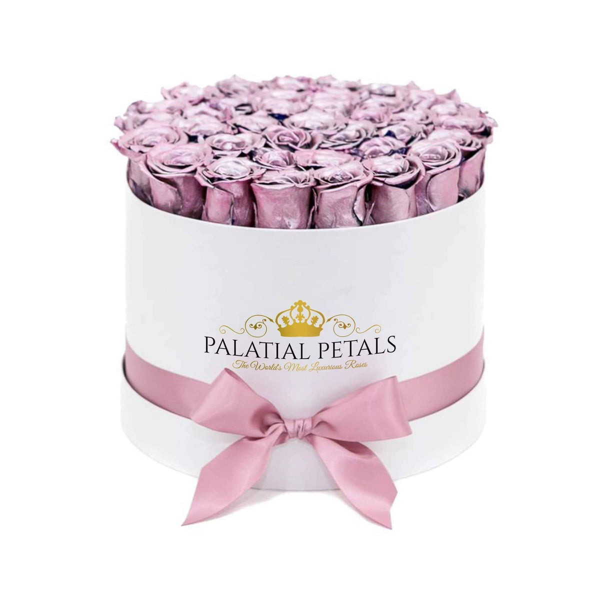 Large Pink Preserved Roses in Round Gift Box