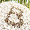 Snow White & 24K Gold Preserved Roses in Round Gift Box