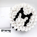 Snow White & Black Magic Preserved Roses in Round Gift Box