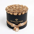 26-28 Gold Preserved Roses in Black Gift Box