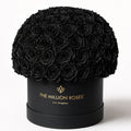 120-130 Black Preserved Roses in Dome Box