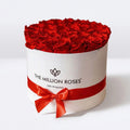 26-28 Red Preserved Roses in White Gift Box