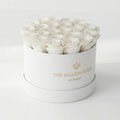 26-28 White Preserved Roses in White Gift Box