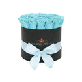 Blue Preserved Roses in Medium Round Gift Box