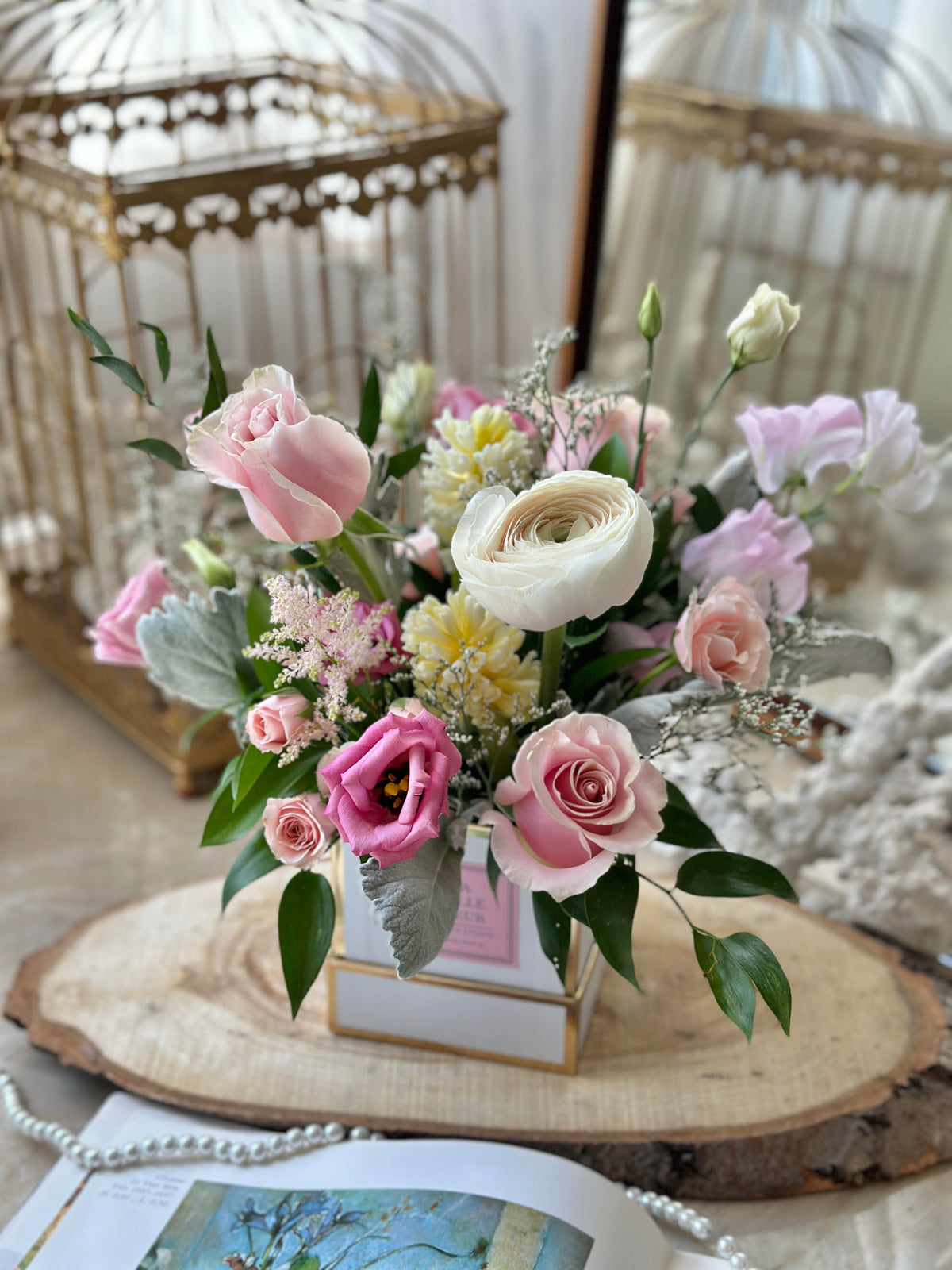Pink Preserved Roses Gift Box for Mother's Day