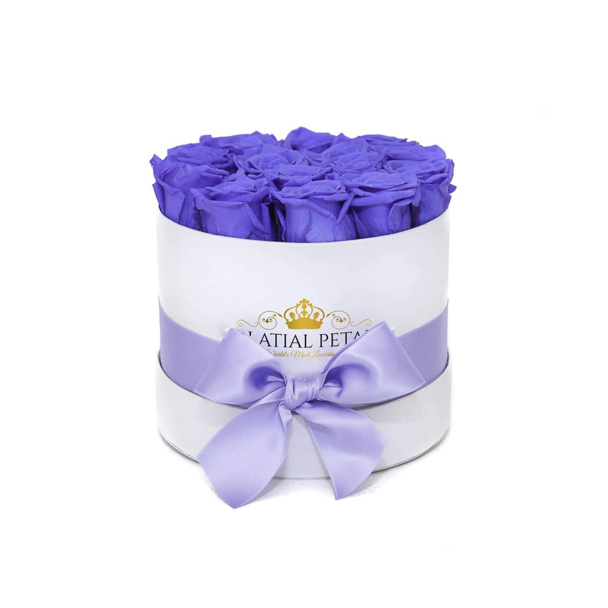 Violet Preserved Roses in Round Gift Box