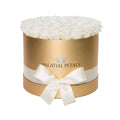 Grand Princess White Preserved Roses in Round Gift Box