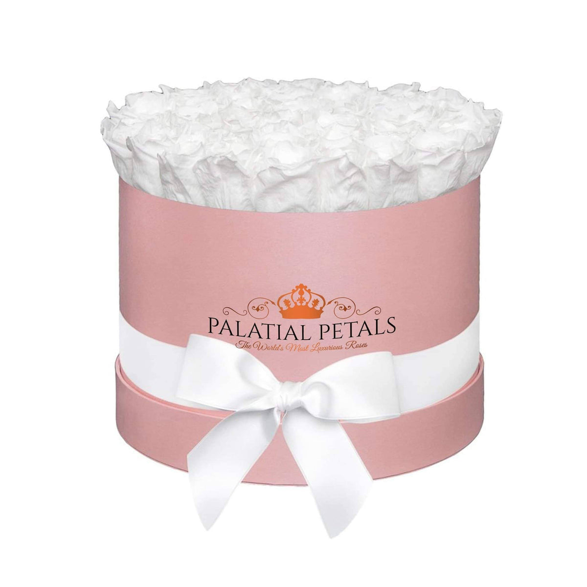 Grand Snow White Preserved Roses in Round Gift Box