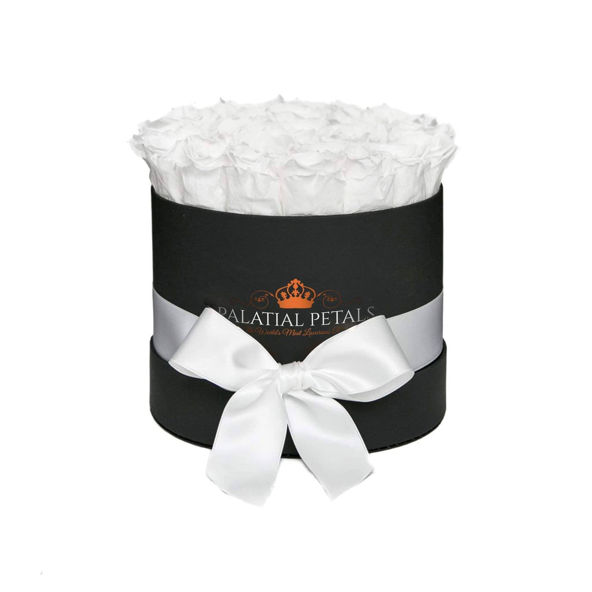 Snow White Preserved Roses in Medium Round Gift Box