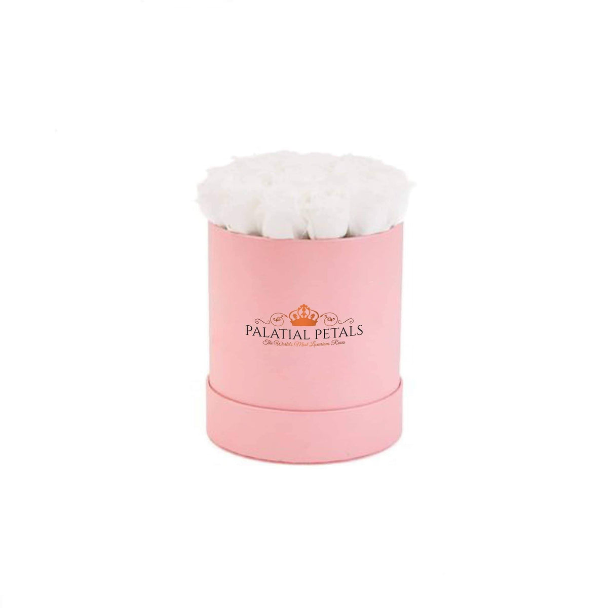 Mini Snow White Preserved Roses in Petite Round Gift Box