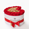 Red Preserved Roses in White Heart Gift Box