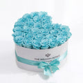 Turquoise Preserved Roses in Heart Gift Box