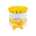 Sunshine Yellow Preserved Roses in Classic Round Gift Box – Style 2